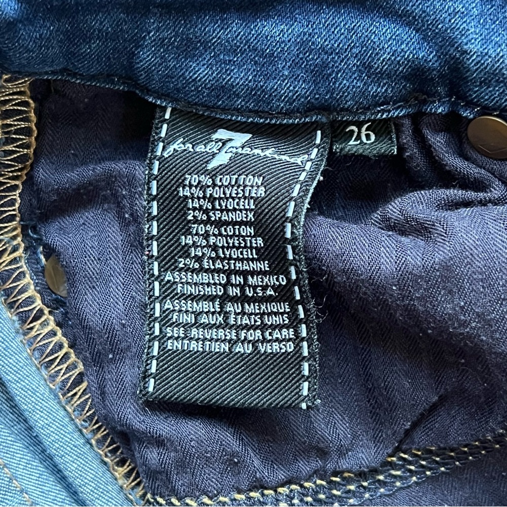 7 For All Mankind High Rise Skinny Jeans Size 26 - Picture 8 of 15